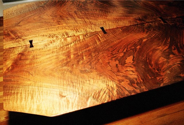 Tabletop view of Original Trestle Table by Michael Elkan